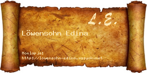 Löwensohn Edina névjegykártya